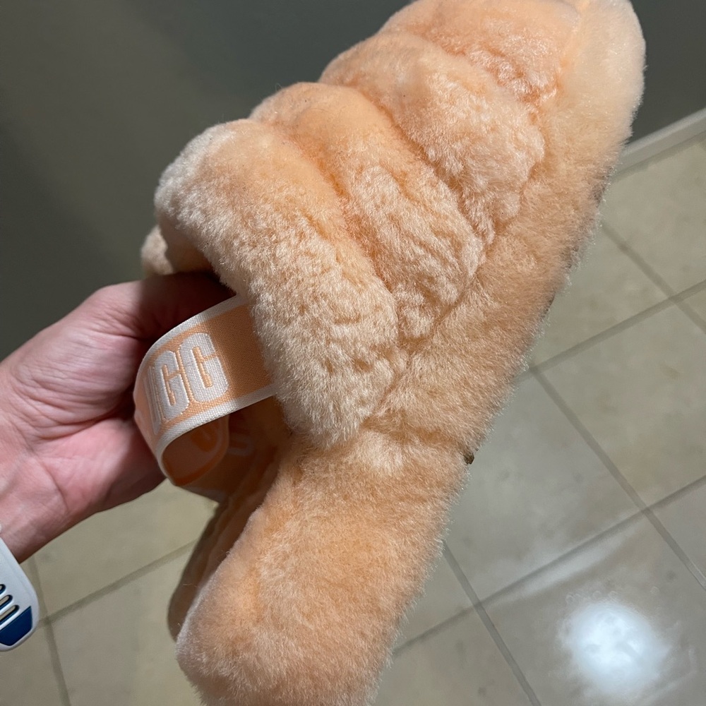 UGG Soft Peach Fluffy Slippers